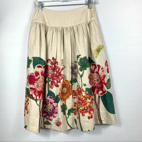 Anthro Meadow Rue Last Blooming Skirt-Neutral - Picture 1 of 3